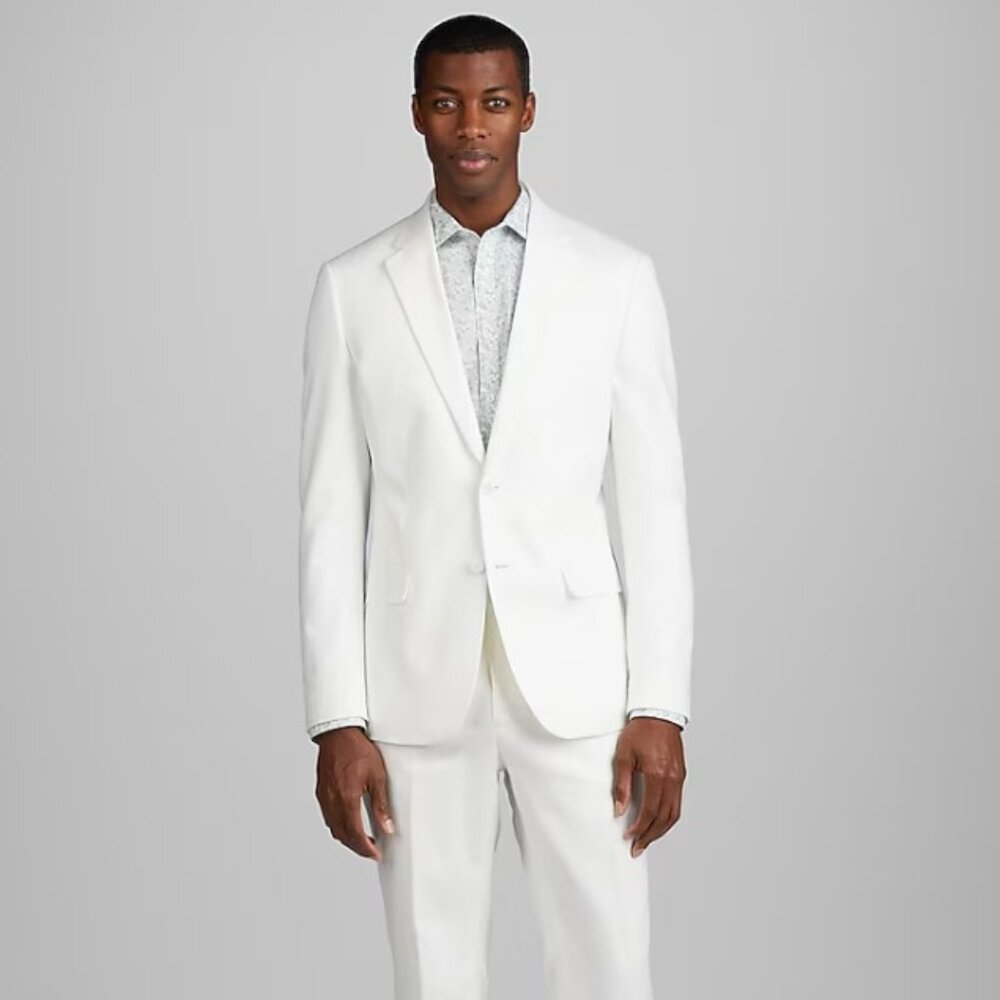 Jos. A. Bank Slim Fit Linen Blend White Suit Jacket 43R